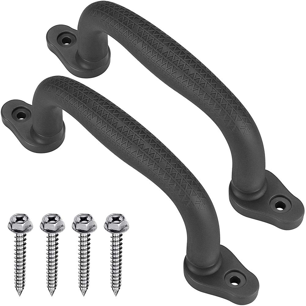 SELEWARE Black Playground Safety Handles - Non-Slip Indoor/Outdoor Playset Handles (2 Pack)