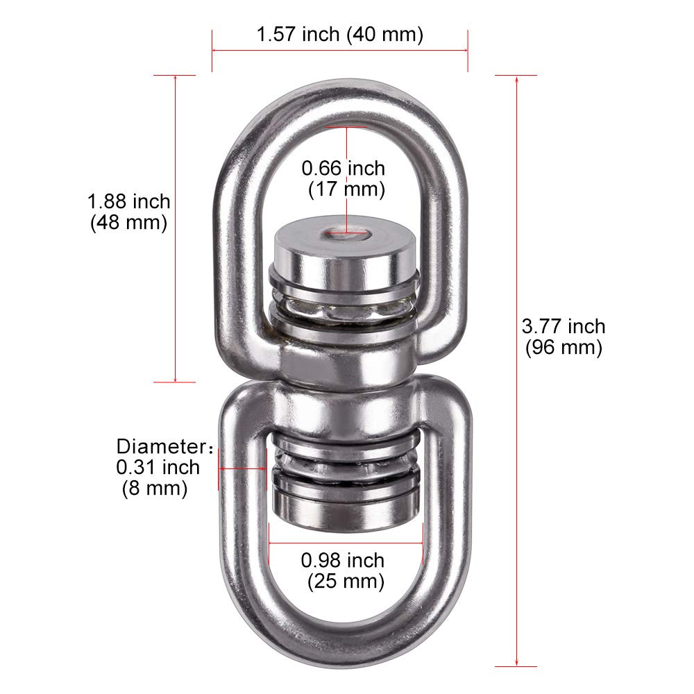 SELEWARE Bearing Swing Swivel – 360° Rotation Hanging Accessory, Supports Up to 1200 lbs