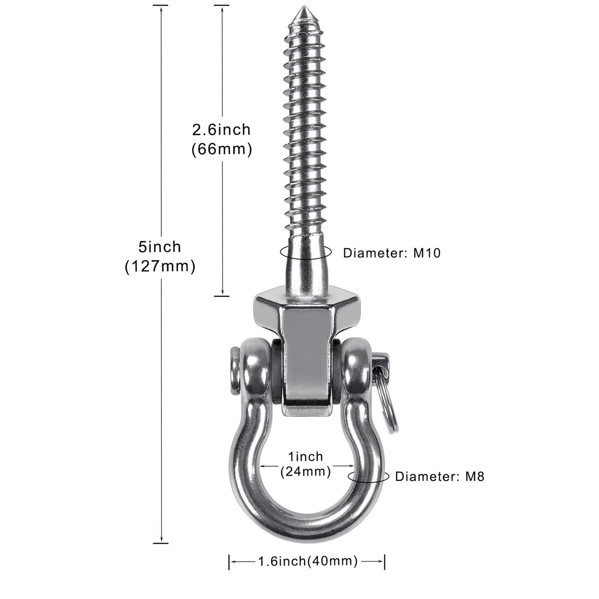 SELEWARE 2-Pack Stainless Steel Swing Hangers – 3600 lb Capacity, 180° Heavy-Duty Brackets