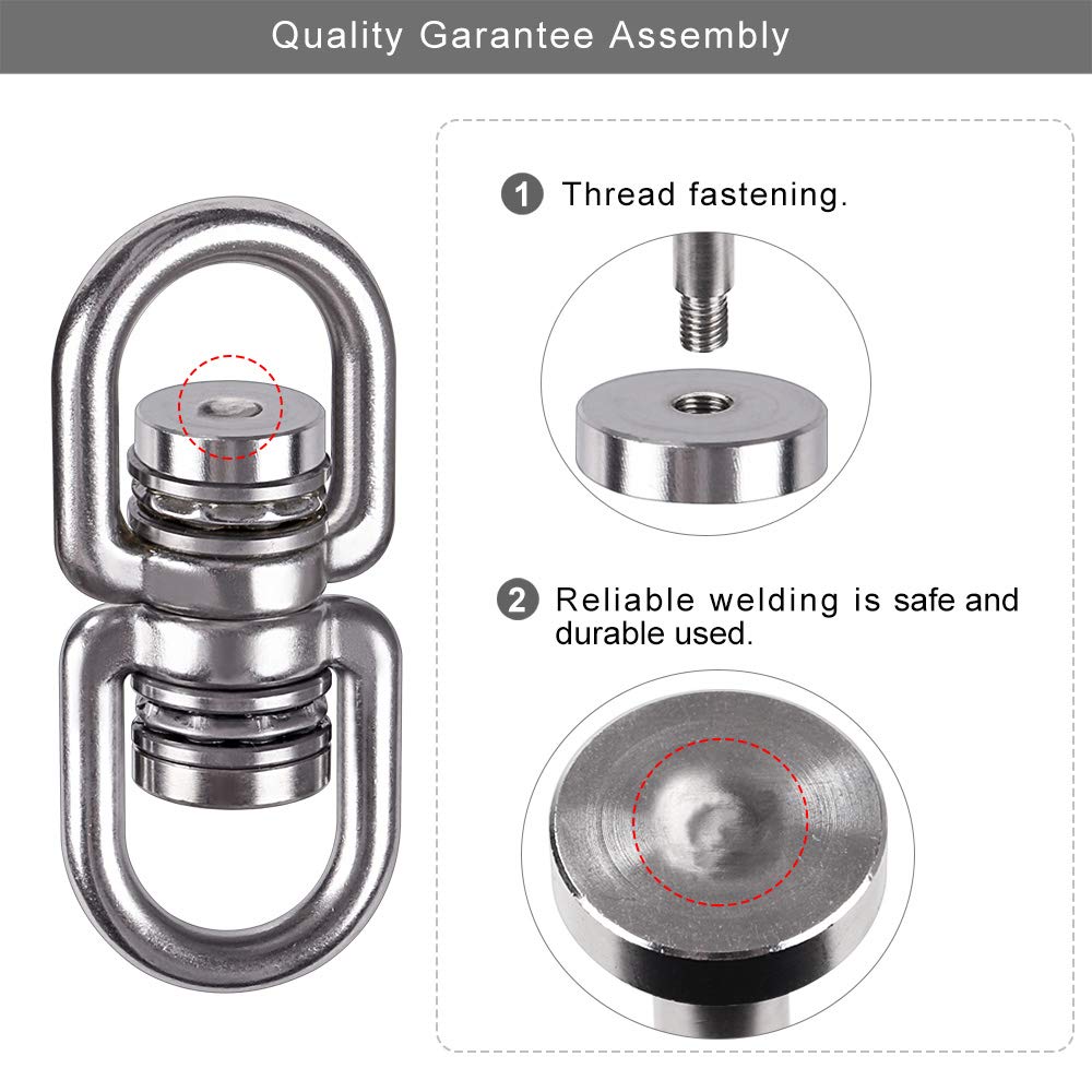 SELEWARE Heavy Duty Bearing Swing Swivel – 360° Rotation, 1,200 lb Capacity, 2 Quick-Connect Buckles