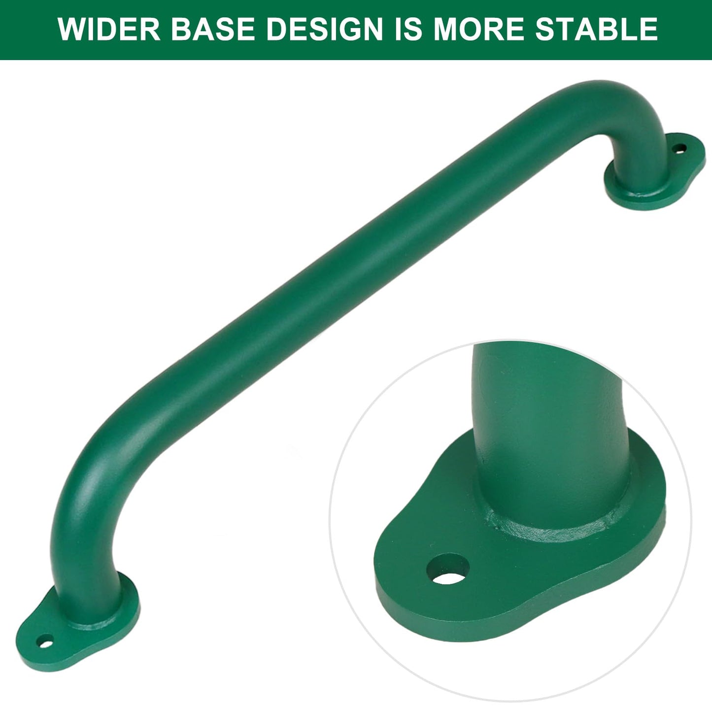 SELEWARE 6-Pack 17-Inch Green Playground Safety Handles | Heavy-Duty Non-Slip Grab Bars for Indoor/Outdoor Play