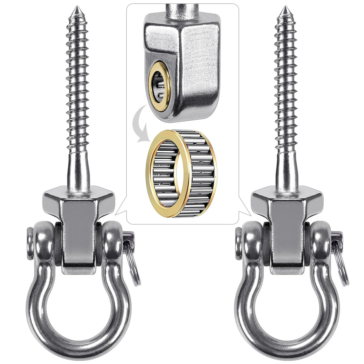 SELEWARE Heavy Duty Swing Hangers with Bearings – 1500 lb Capacity, Stainless Steel, Quiet 180° Rotation (2-Pack)