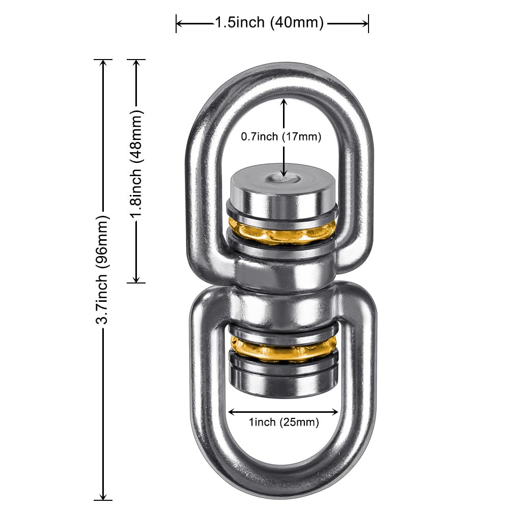 SELEWARE Bearing Swing Swivel – 360° Rotation, Up to 1200 lb, 2 Pack