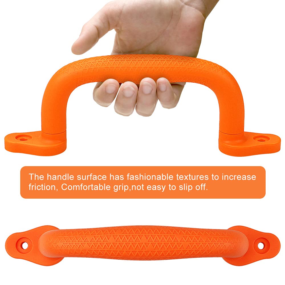 SELEWARE Orange Playground Safety Handles – Non-Slip Kids Grips for Indoor & Outdoor Playsets (2 Pack)