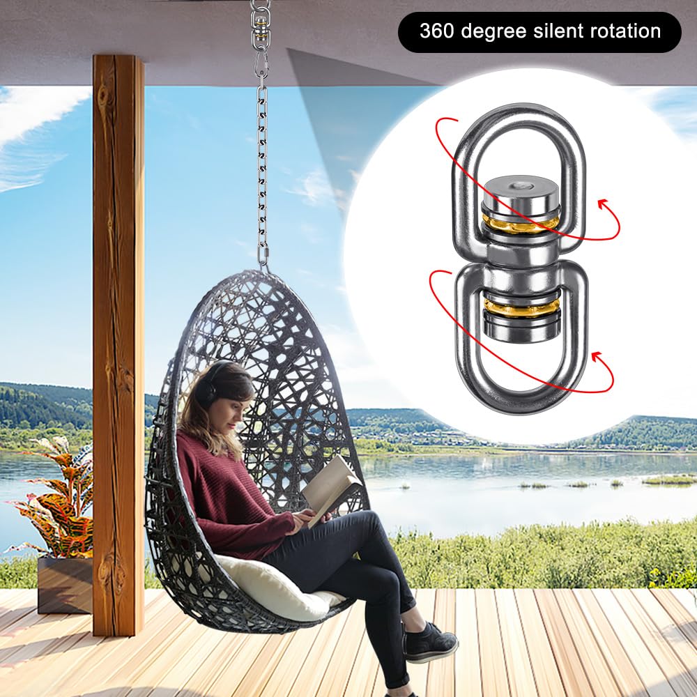 SELEWARE Bearing Swing Swivel – 360° Rotation, Up to 1200 lb, 2 Pack