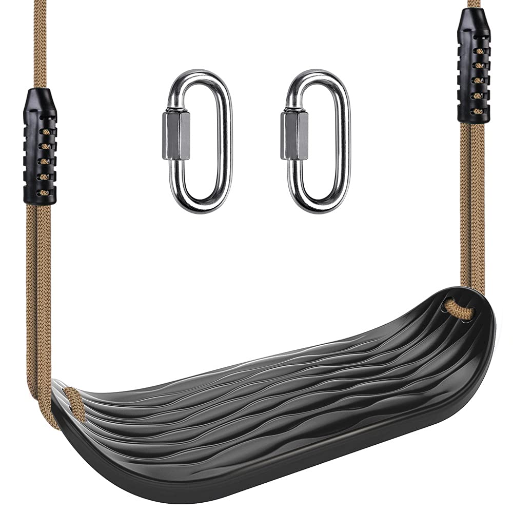 SELEWARE Plastic Swing Seat — Non-Slip, Adjustable Rope, 250 lb Capacity