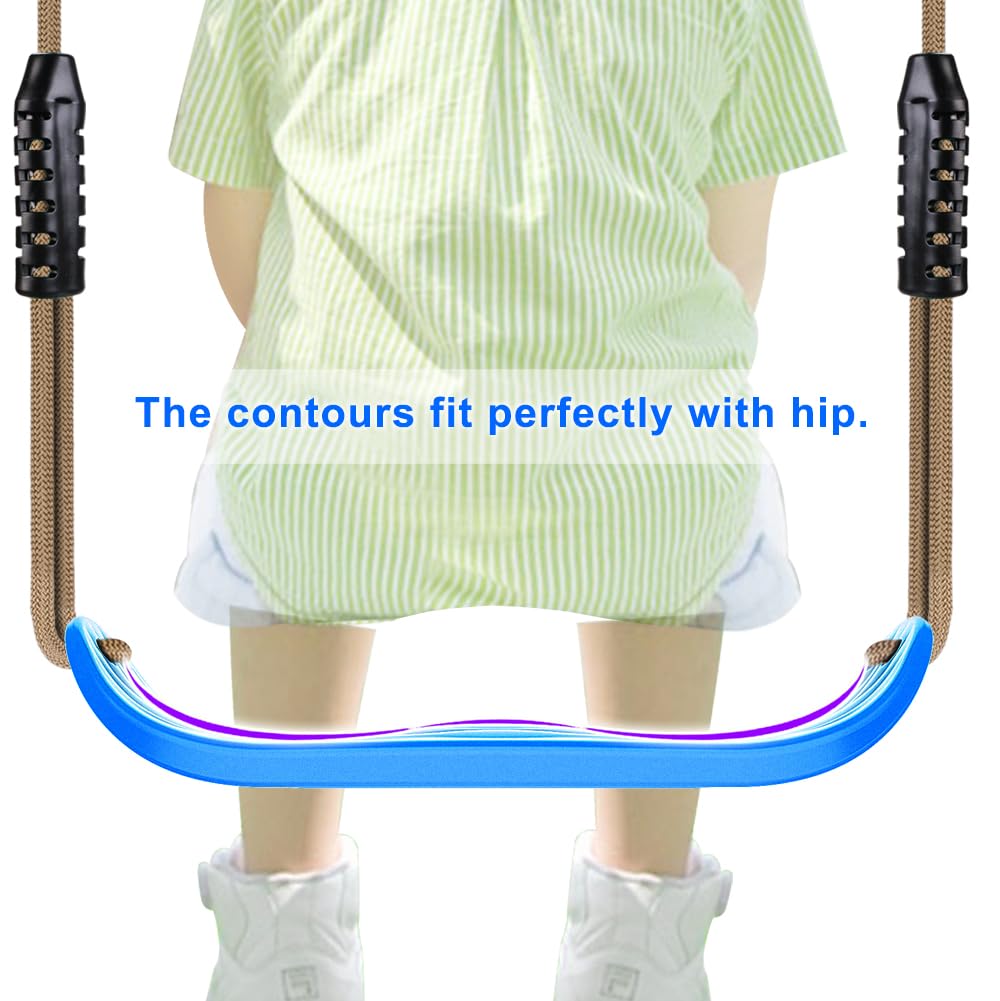 SELEWARE 2-Pack Adjustable Rope Swing Seats – Heavy-Duty, Blue
