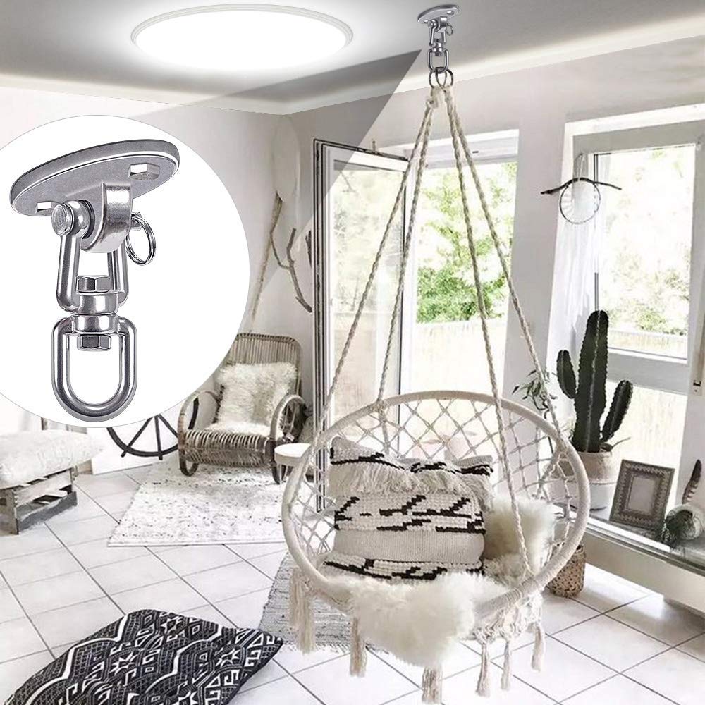 SELEWARE Ceiling Swing Mount – Stainless Steel Hangers with 360° Swivel, 2000 lb Capacity (2-Pack)
