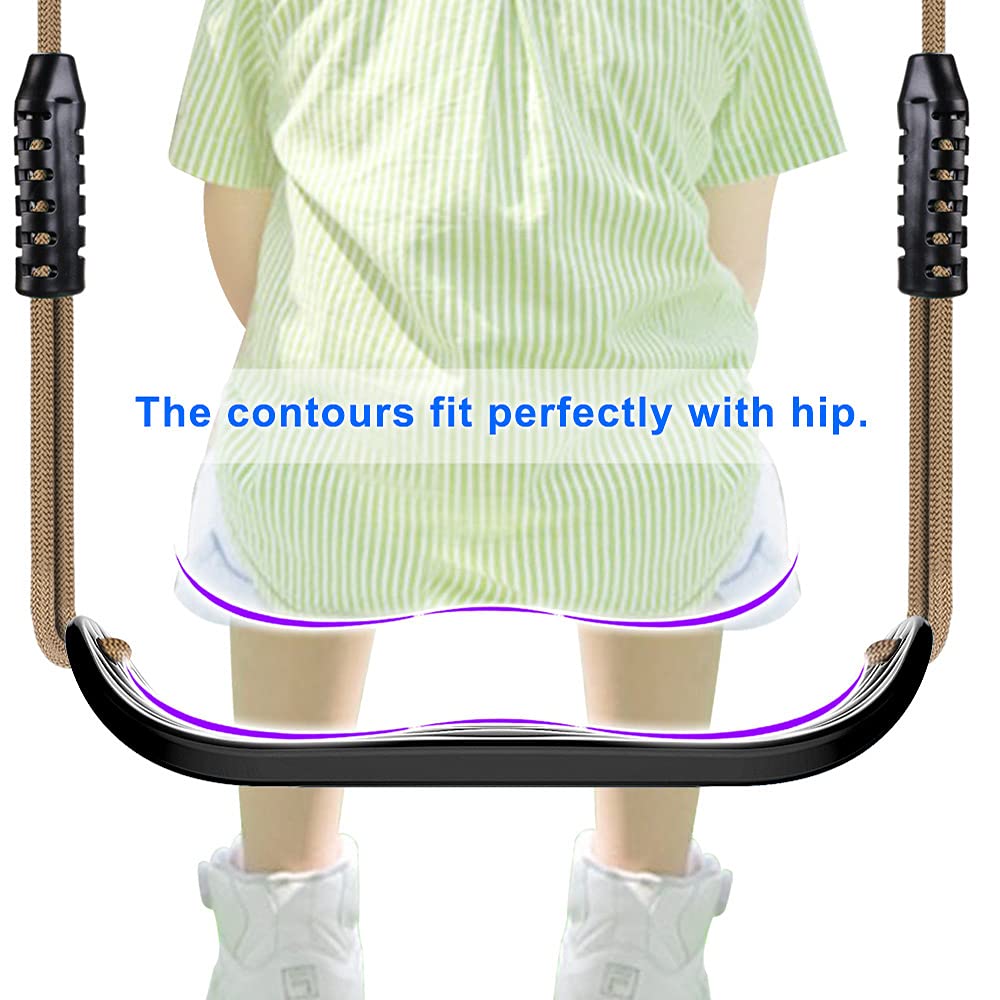 SELEWARE Plastic Swing Seat — Non-Slip, Adjustable Rope, 250 lb Capacity