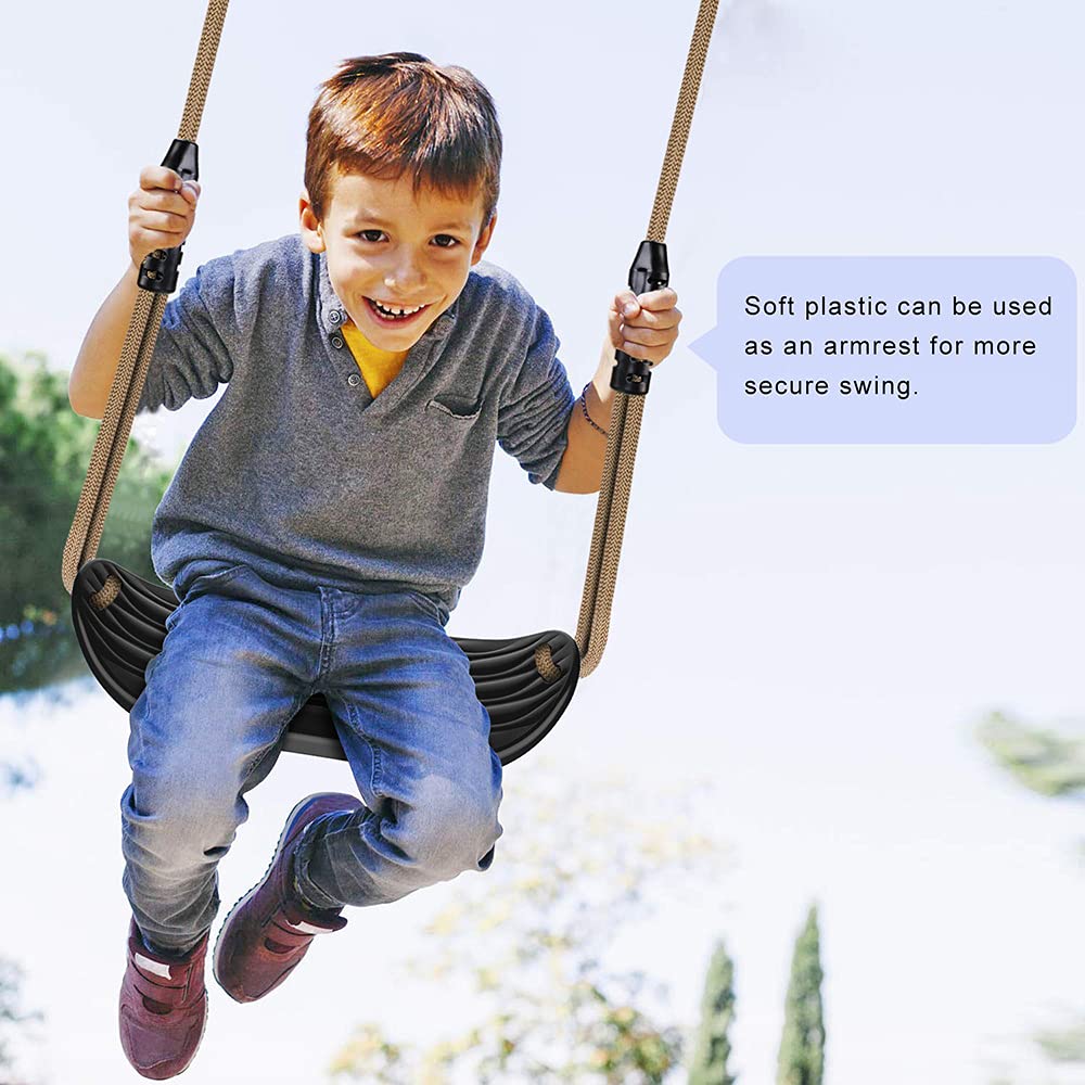 SELEWARE Plastic Swing Seat — Non-Slip, Adjustable Rope, 250 lb Capacity