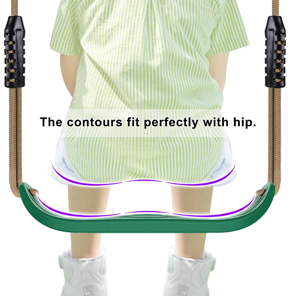 SELEWARE 2-Pack Heavy Duty Plastic Swing Seats with Adjustable Rope & Quick Connect