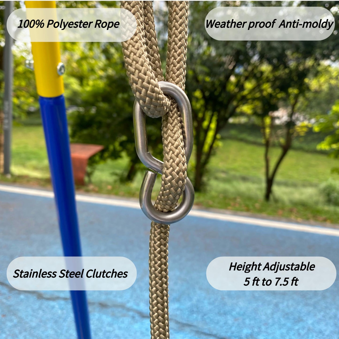 SELEWARE Toddler Swing Seat 2-Pack – High Back Buckets, Adjustable Rope & 4 Carabiners, Elephant Design