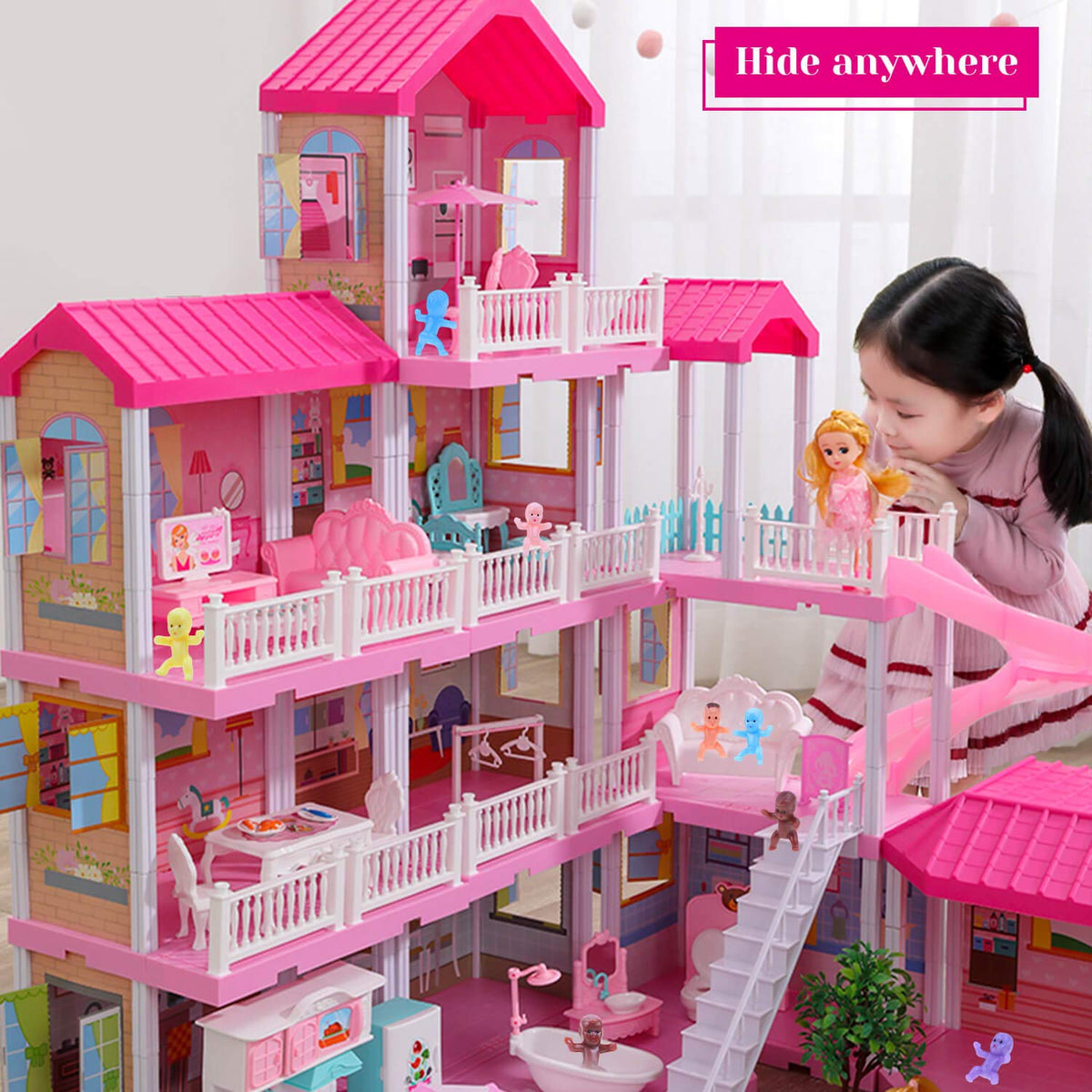 Selizo Mini Plastic Babies for Baby Shower — 300 Tiny Figures in 6 Colors