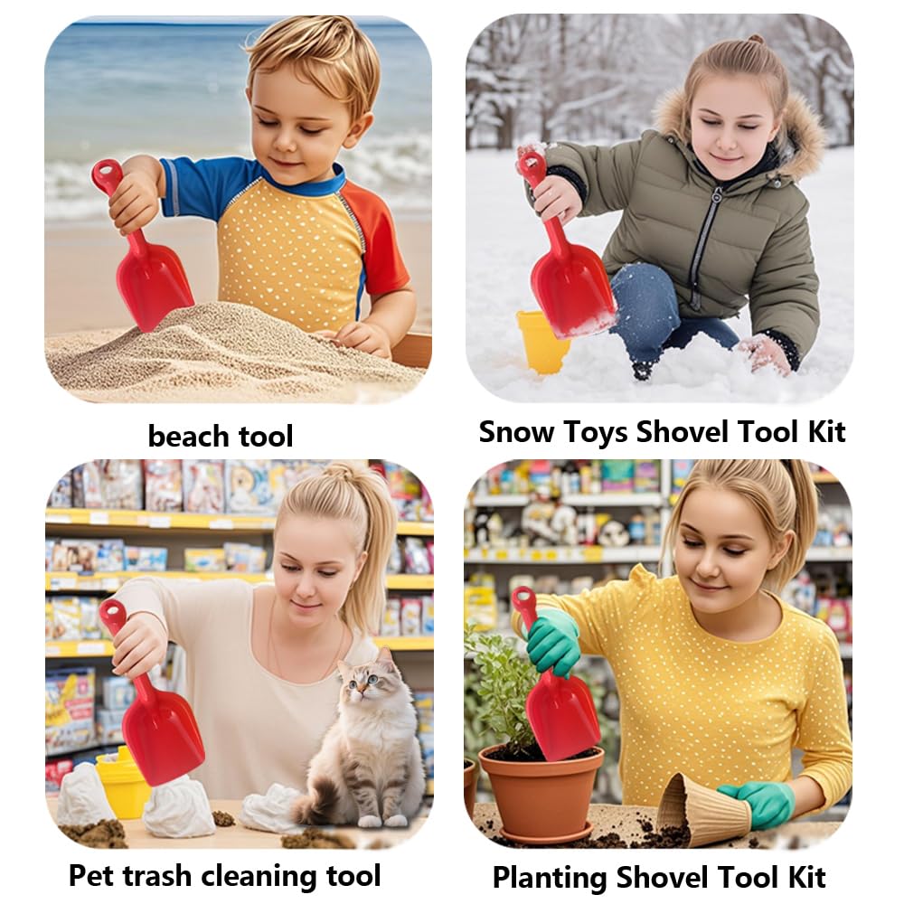 SELTERM Beach Shovels for Kids – 8 Pack Heavy-Duty Plastic Sand Shovels