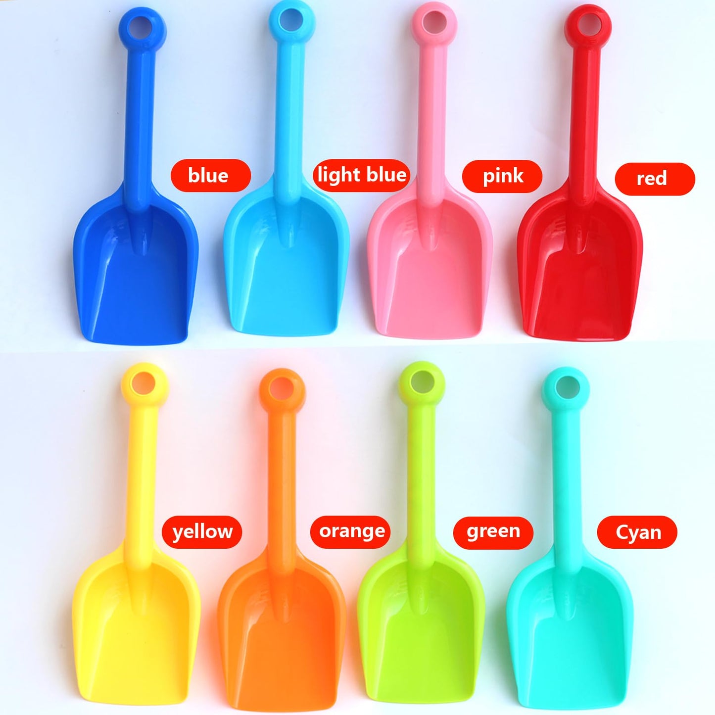 SELTERM Beach Shovels for Kids – 8 Pack Heavy-Duty Plastic Sand Shovels