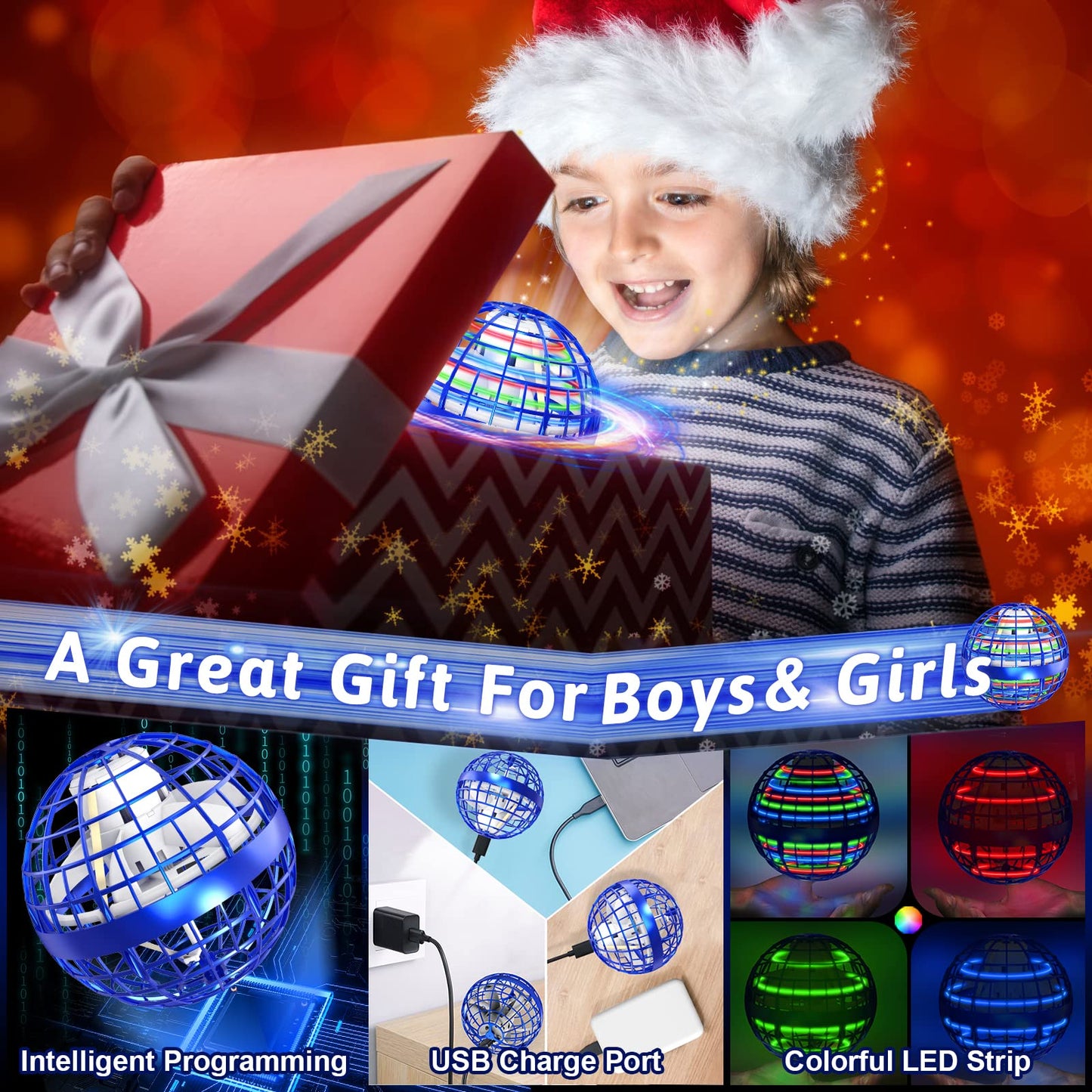 Semai Flying Orb Ball 2-Pack – Hover Boomerang Drones for Kids & Adults
