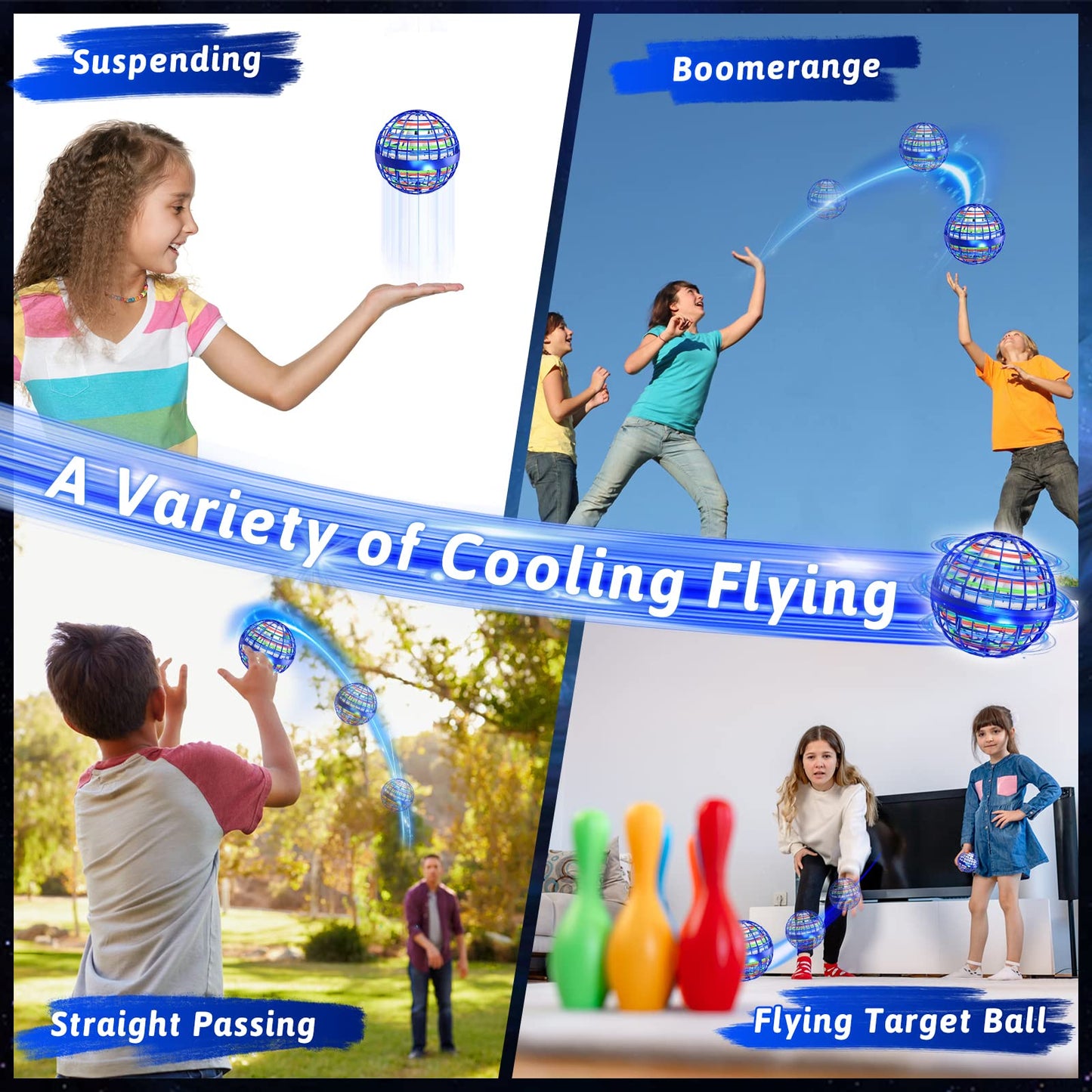 Semai Flying Orb Ball 2-Pack – Hover Boomerang Drones for Kids & Adults