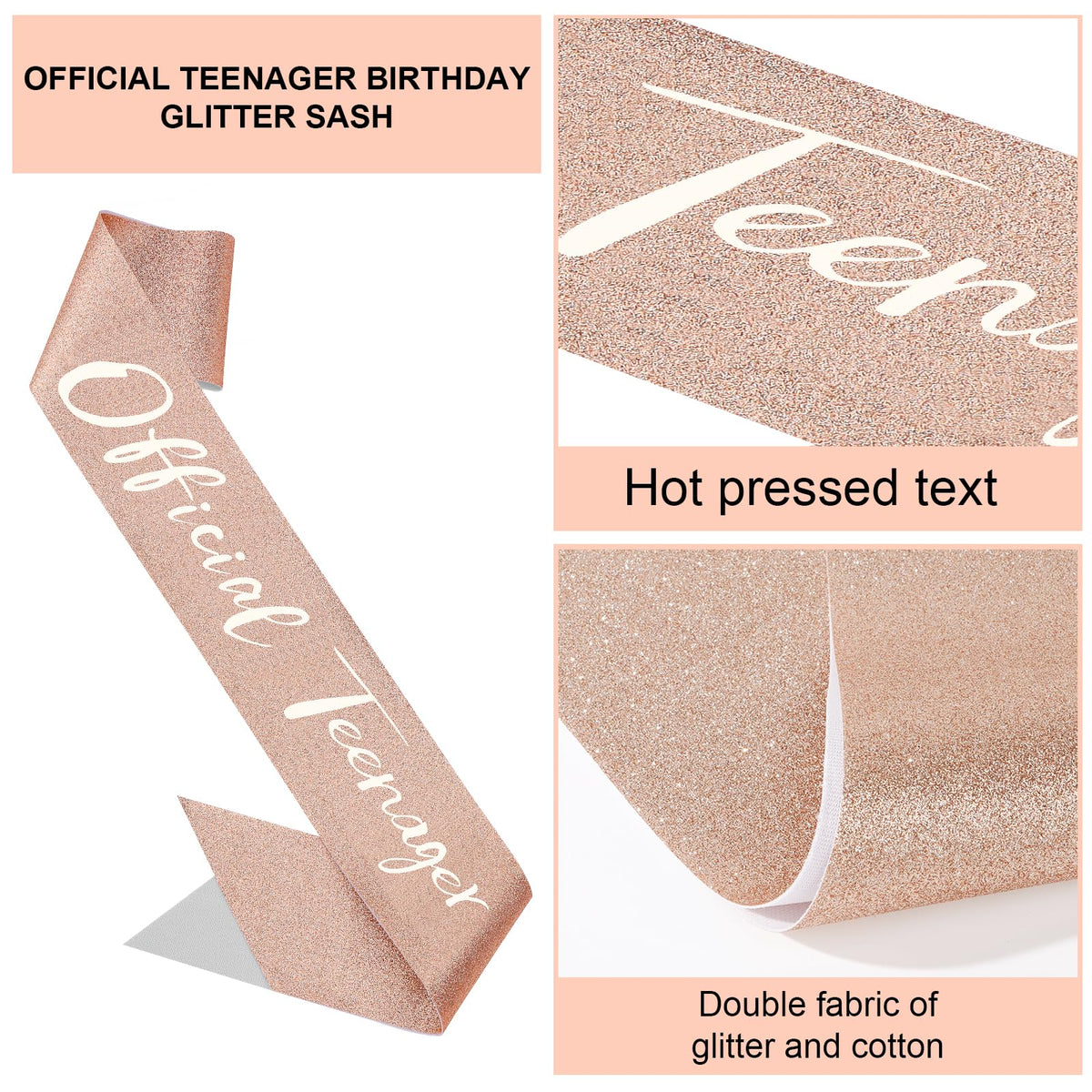 Semato 13th Birthday Decorations – Crown & Sash Kit for Girls' Party Favors