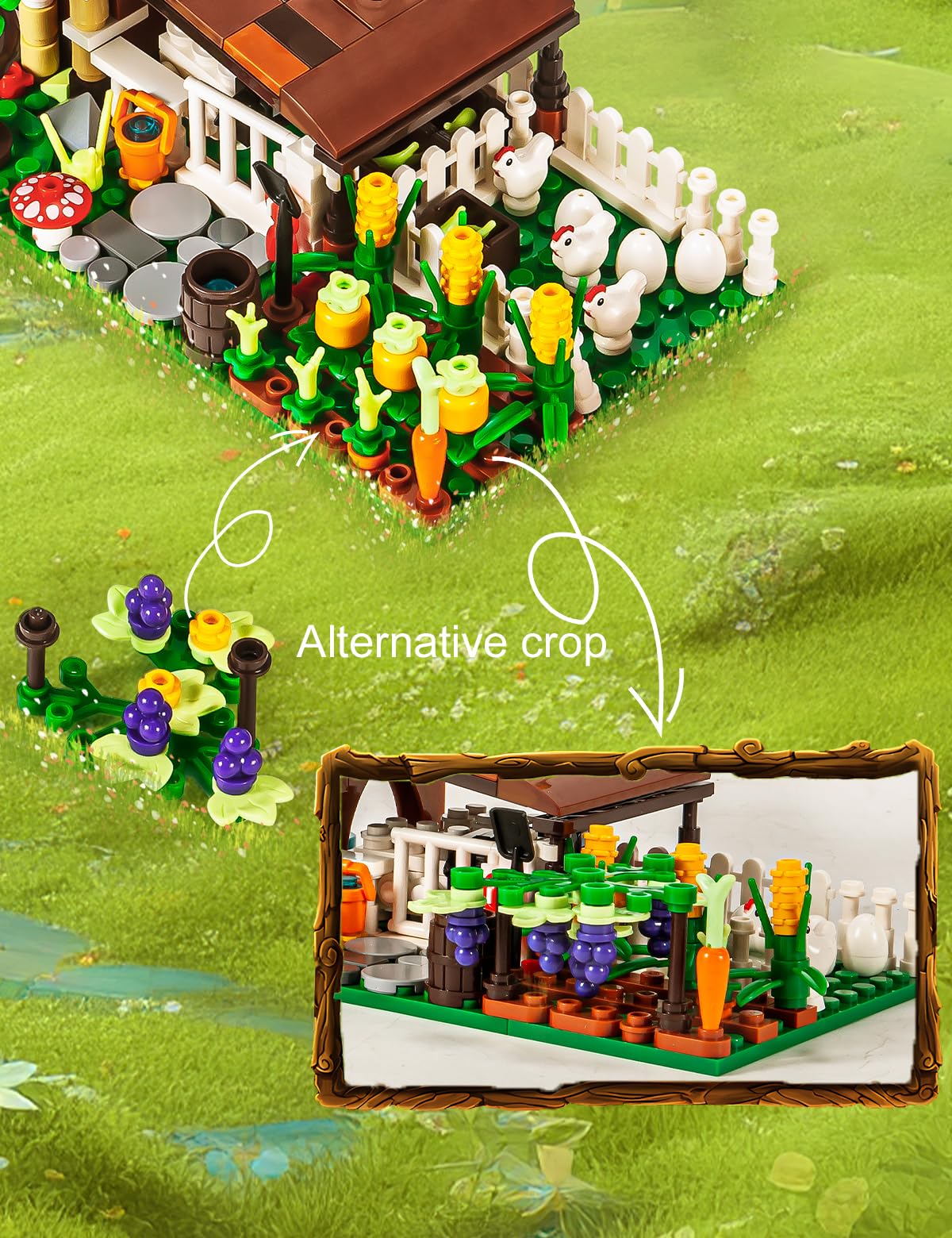 SEMKY City Series Farm House Building Blocks Set with LED Lights — 610 Pieces