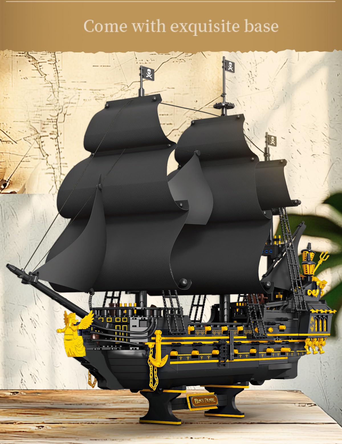 SEMKY Black Devil Pirate Ship MOC Building Blocks – 2076 Pieces