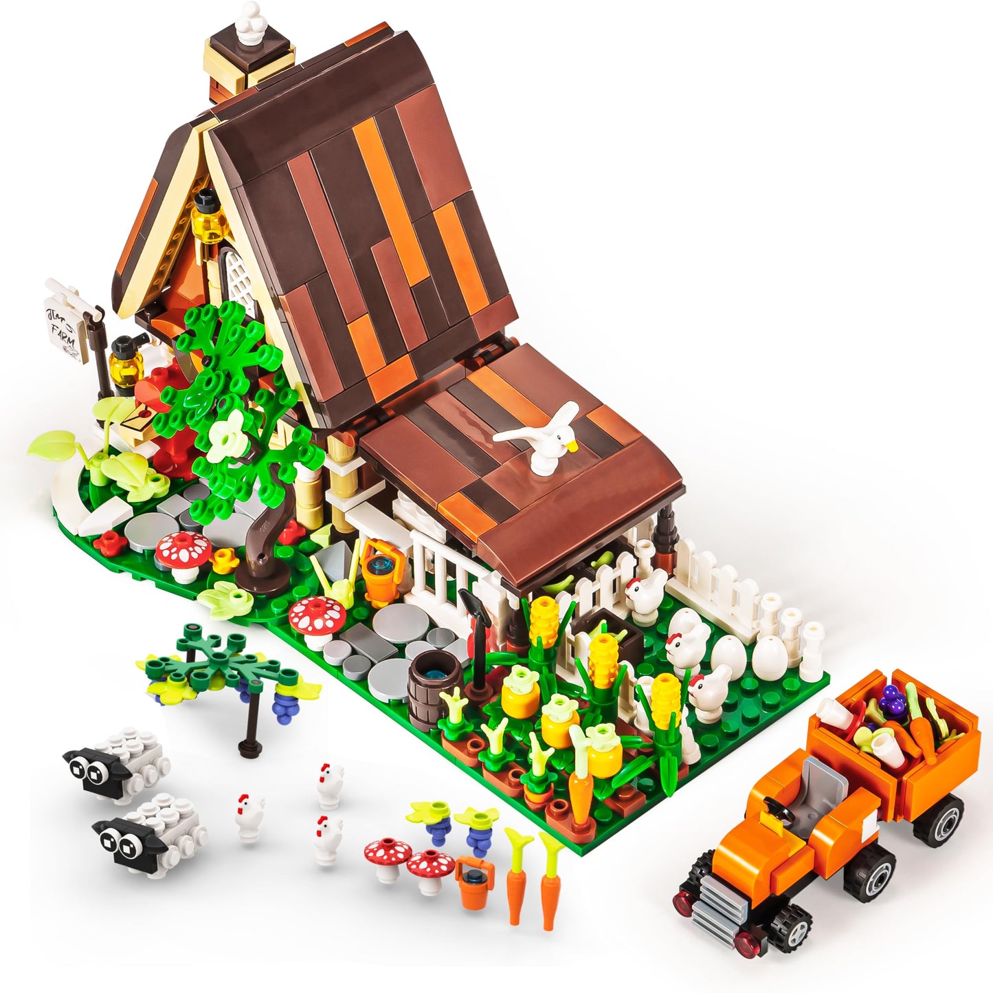 SEMKY City Series Farm House Building Blocks Set with LED Lights — 610 Pieces