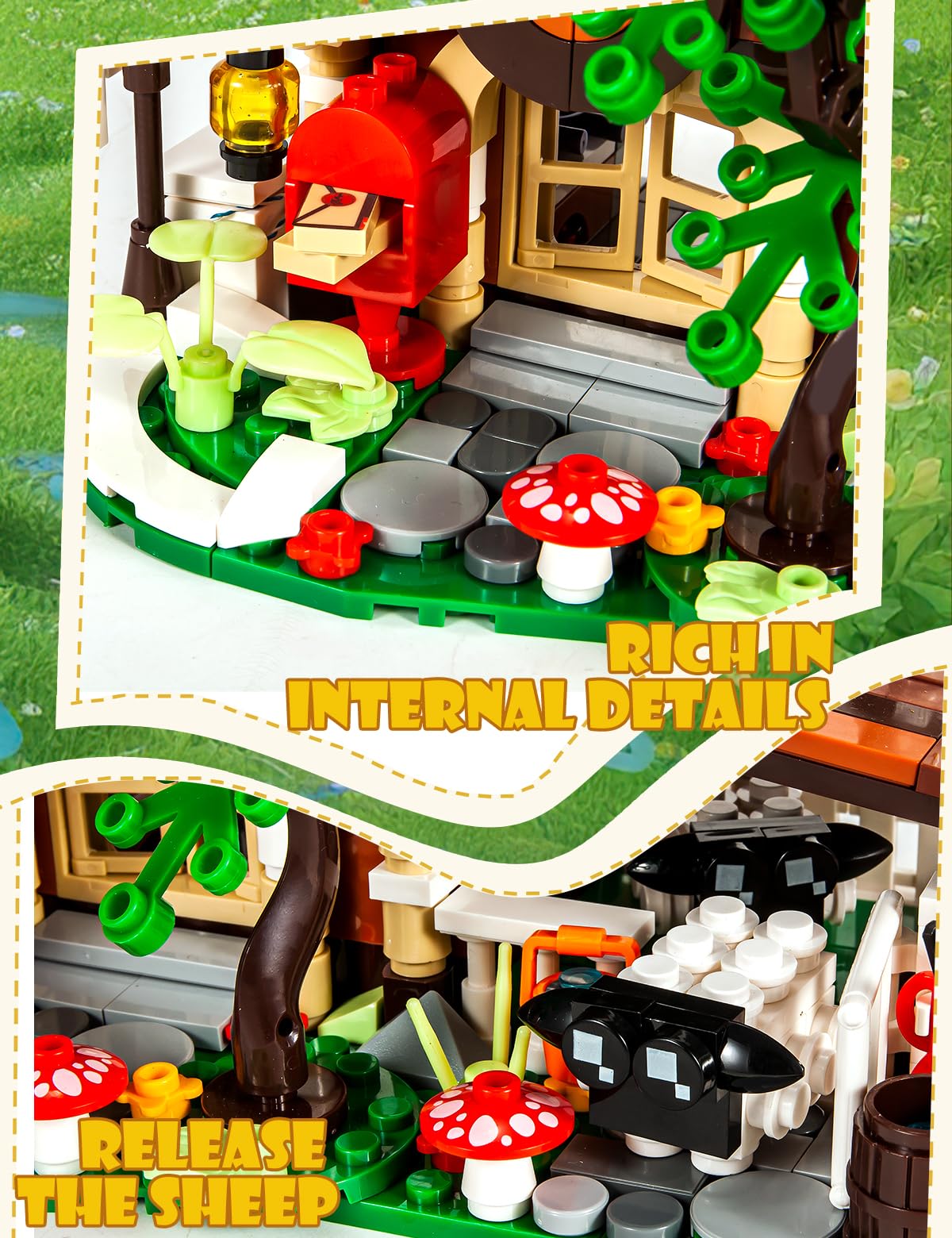 SEMKY City Series Farm House Building Blocks Set with LED Lights — 610 Pieces