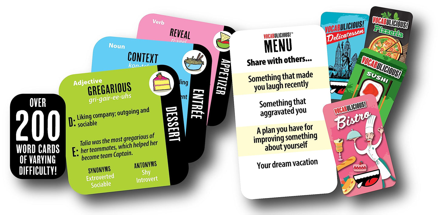 Semper Smart Games VOCABULICIOUS! The Vocabulary, Word & Conversation Game for Mealtime