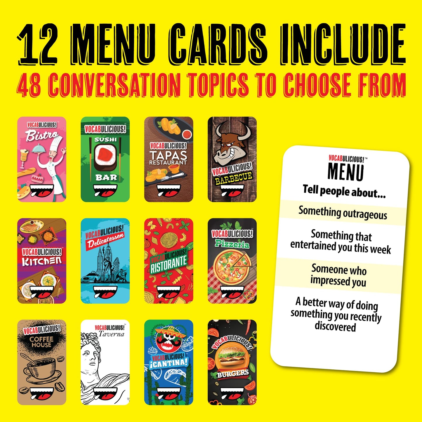 Semper Smart Games VOCABULICIOUS! The Vocabulary, Word & Conversation Game for Mealtime