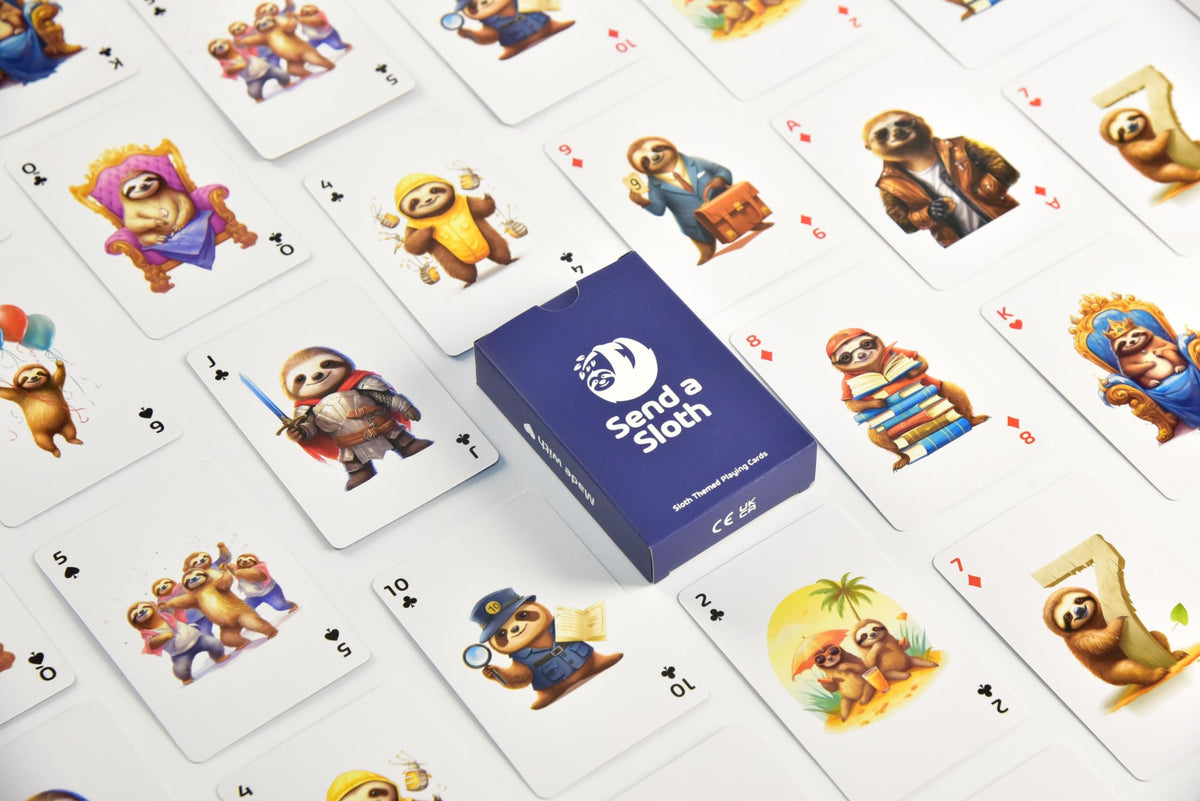 SEND A SLOTH Sloth Playing Cards – Delightful Sloth-Themed Deck for All Ages, Eco-Friendly & Collectible