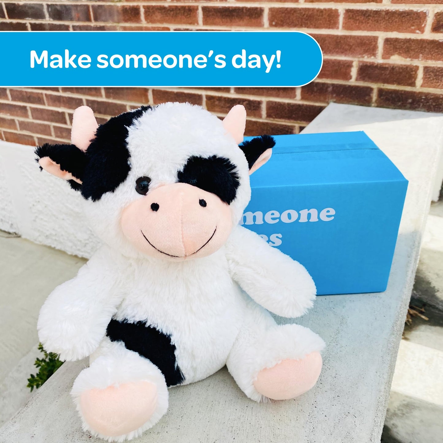 SendAFriend Cooper the Cow Plush Care Package – Miss You Notecard Gift
