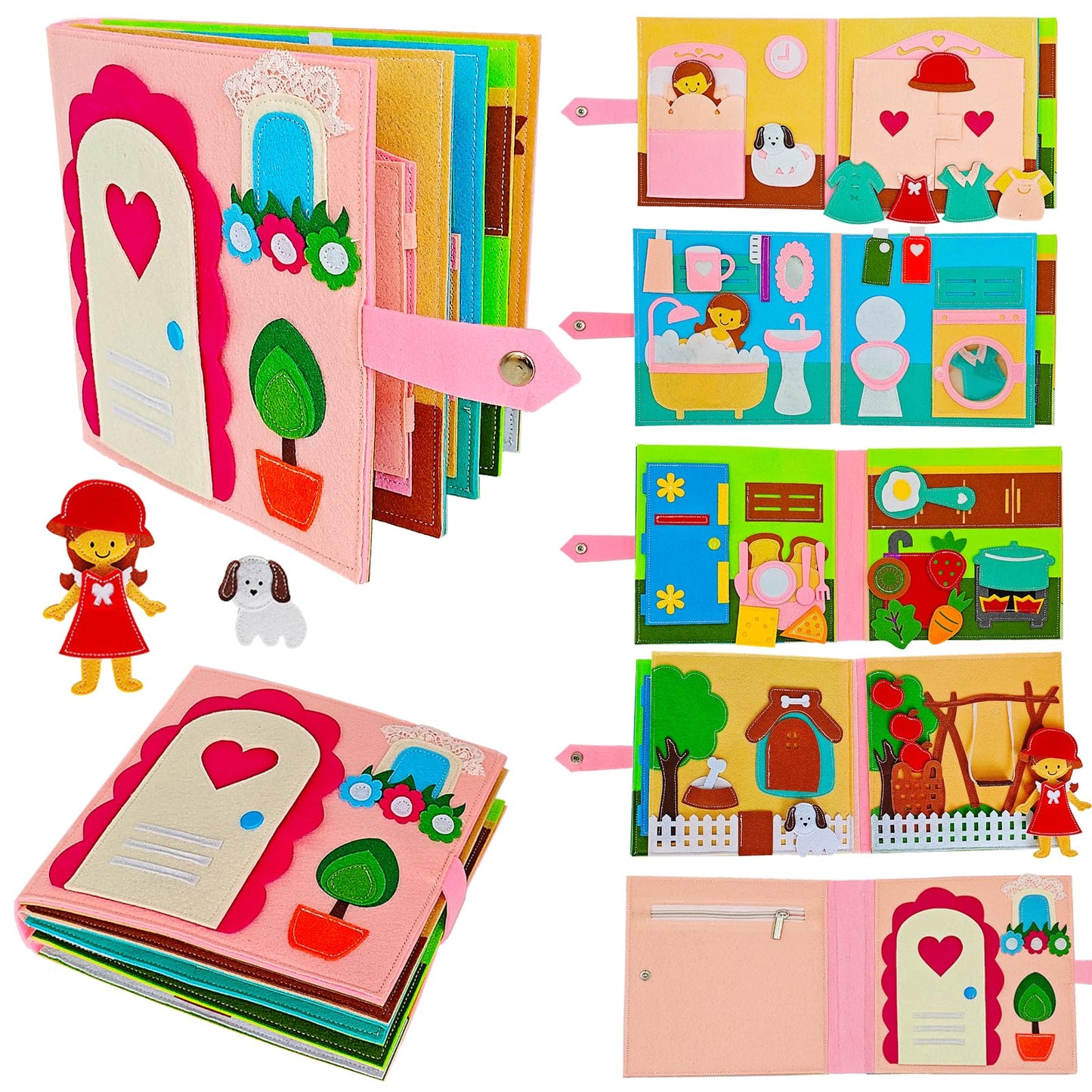 Sendhjurf Montessori Busy Book for Toddlers 3-5 | Quiet Travel Toy