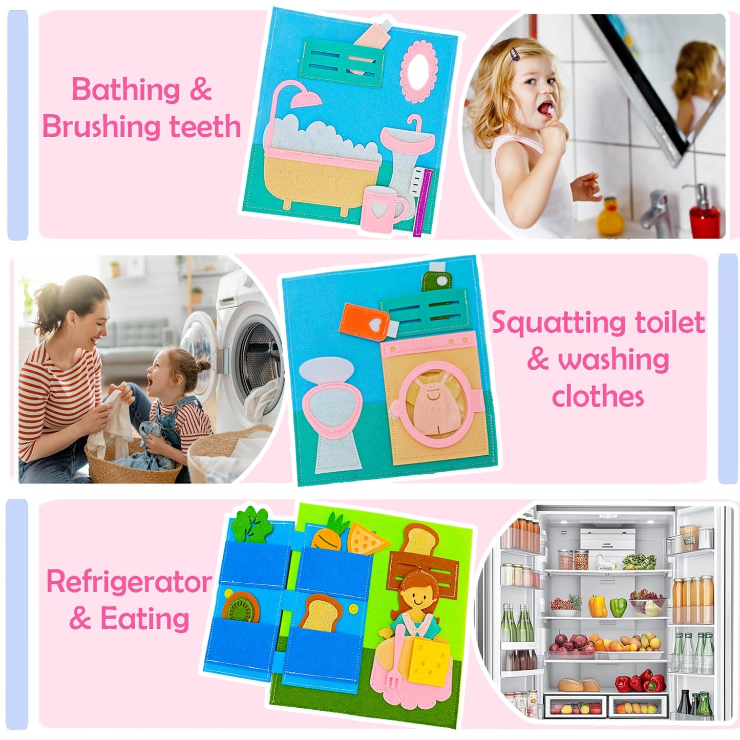 Sendhjurf Montessori Busy Book for Toddlers 3-5 | Quiet Travel Toy