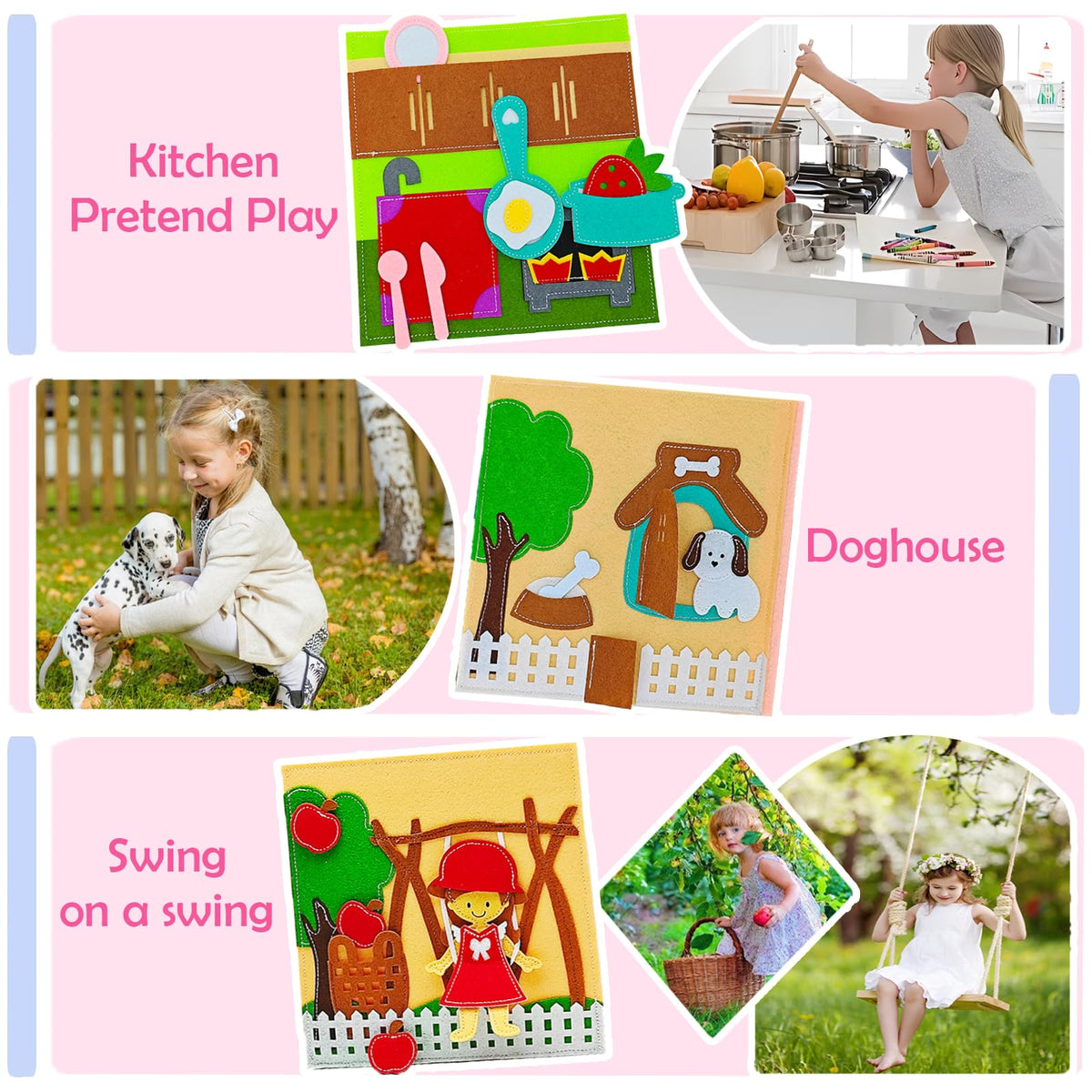 Sendhjurf Montessori Busy Book for Toddlers 3-5 | Quiet Travel Toy