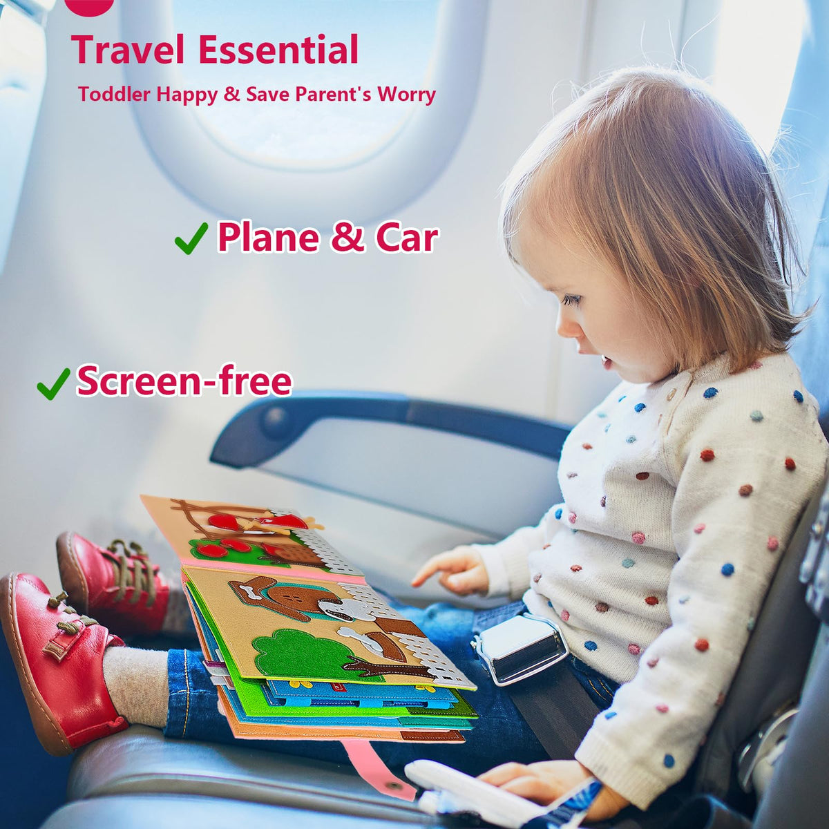 Sendhjurf Montessori Busy Book for Toddlers 3-5 | Quiet Travel Toy