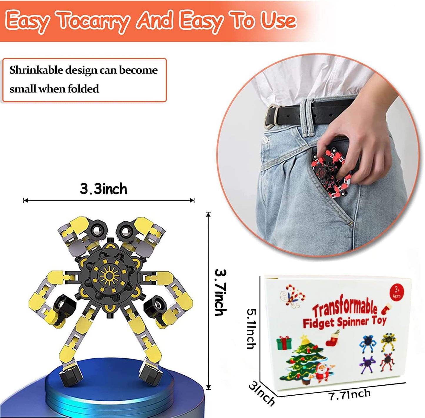 Sengtin 18pcs Random Fidget Spinners – Deformable Chain Toy for Focus