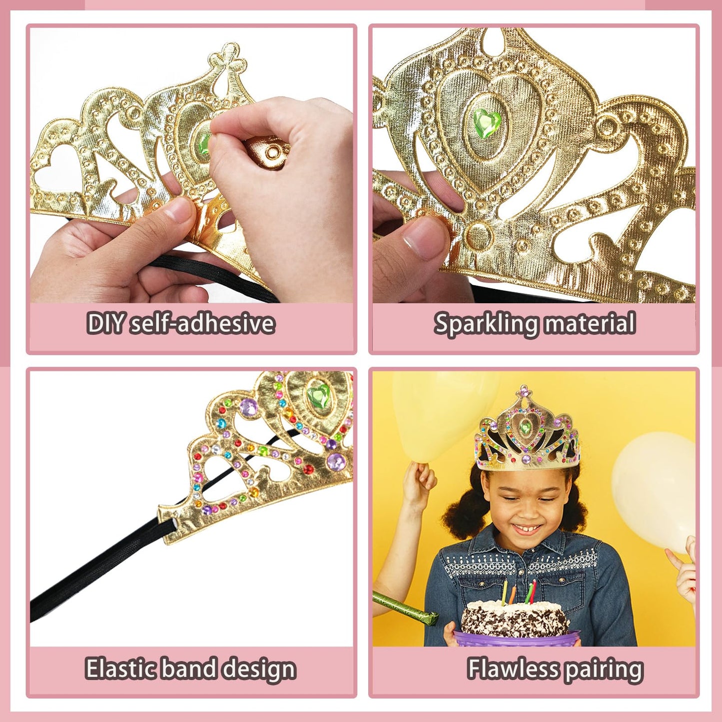 SENONAPO 50 Pcs Foam Crowns – DIY Princess Tiaras Kit for Parties & Crafts