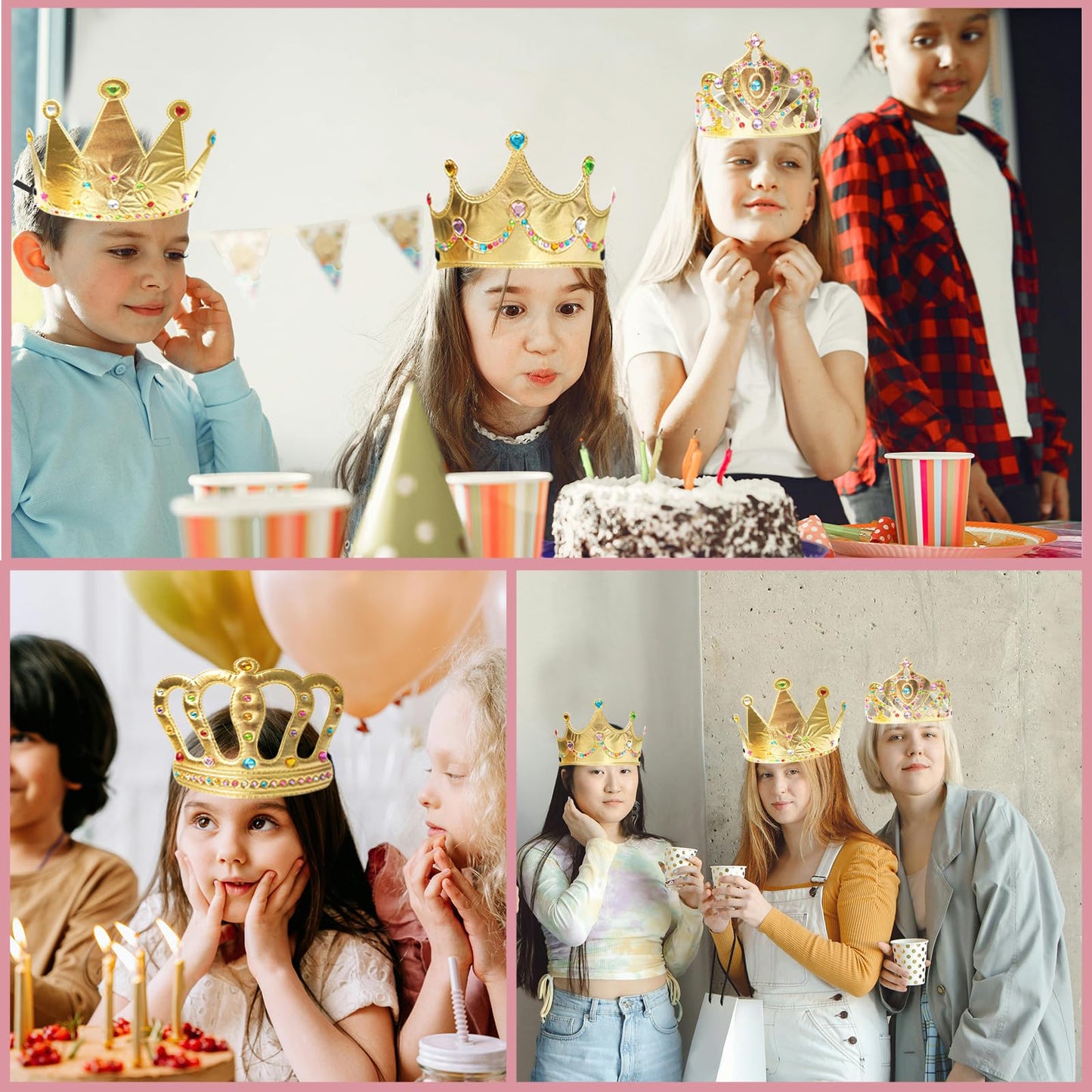 SENONAPO 50 Pcs Foam Crowns – DIY Princess Tiaras Kit for Parties & Crafts
