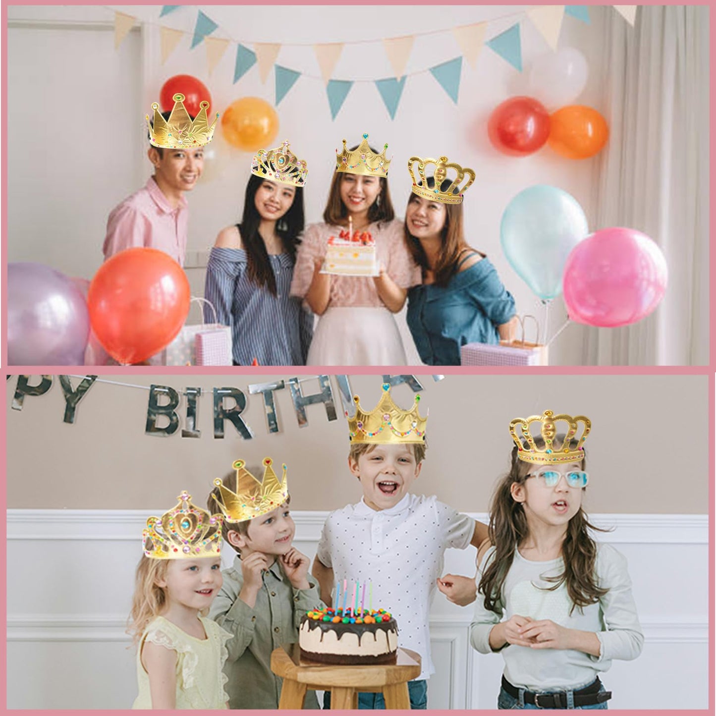 SENONAPO 50 Pcs Foam Crowns – DIY Princess Tiaras Kit for Parties & Crafts