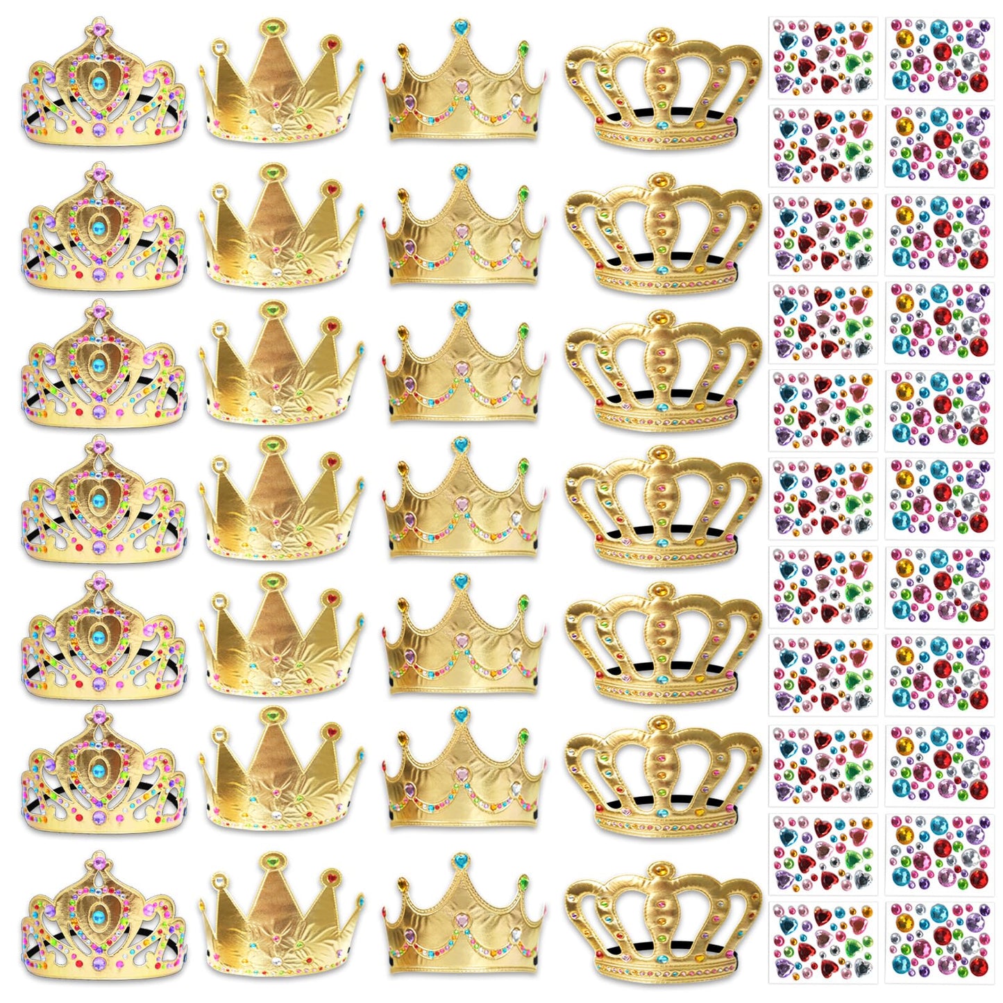 SENONAPO 50 Pcs Foam Crowns – DIY Princess Tiaras Kit for Parties & Crafts