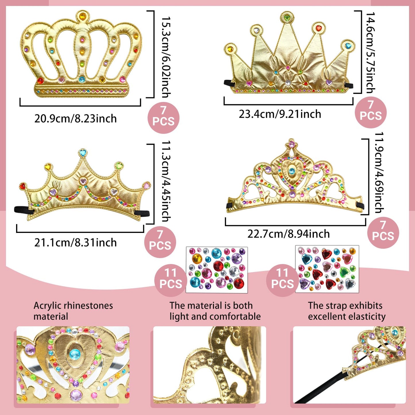SENONAPO 50 Pcs Foam Crowns – DIY Princess Tiaras Kit for Parties & Crafts