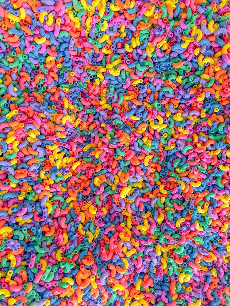 Sensory-N-Stuff Rainbow Elbow Pasta – 4 Cups Sensory Bin Filler