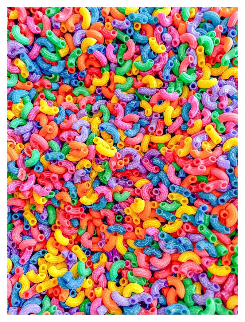 Sensory-N-Stuff Rainbow Elbow Pasta – 4 Cups Sensory Bin Filler