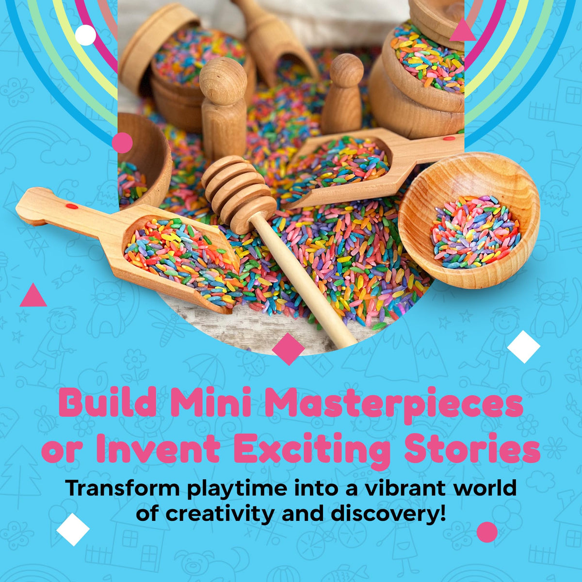 Sensory-N-Stuff Wooden Tool Set (10-Piece) – Child-Sized Montessori Sensory Toys for Fine Motor Skills