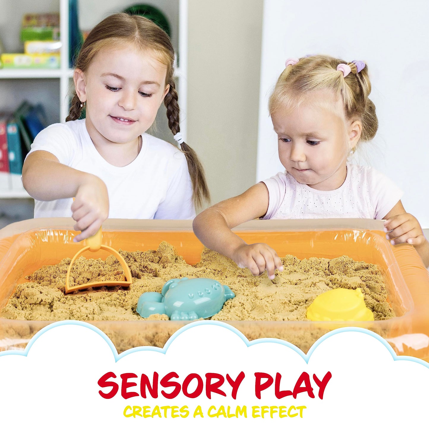 Sensory Sand Bulk 10 Pounds – Beige Moldable Indoor Playsand with Container | Sensory Sand