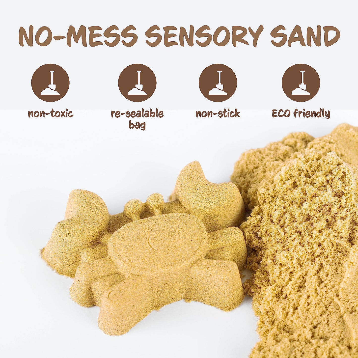 Sensory Sand Bulk 10 Pounds – Beige Moldable Indoor Playsand with Container | Sensory Sand