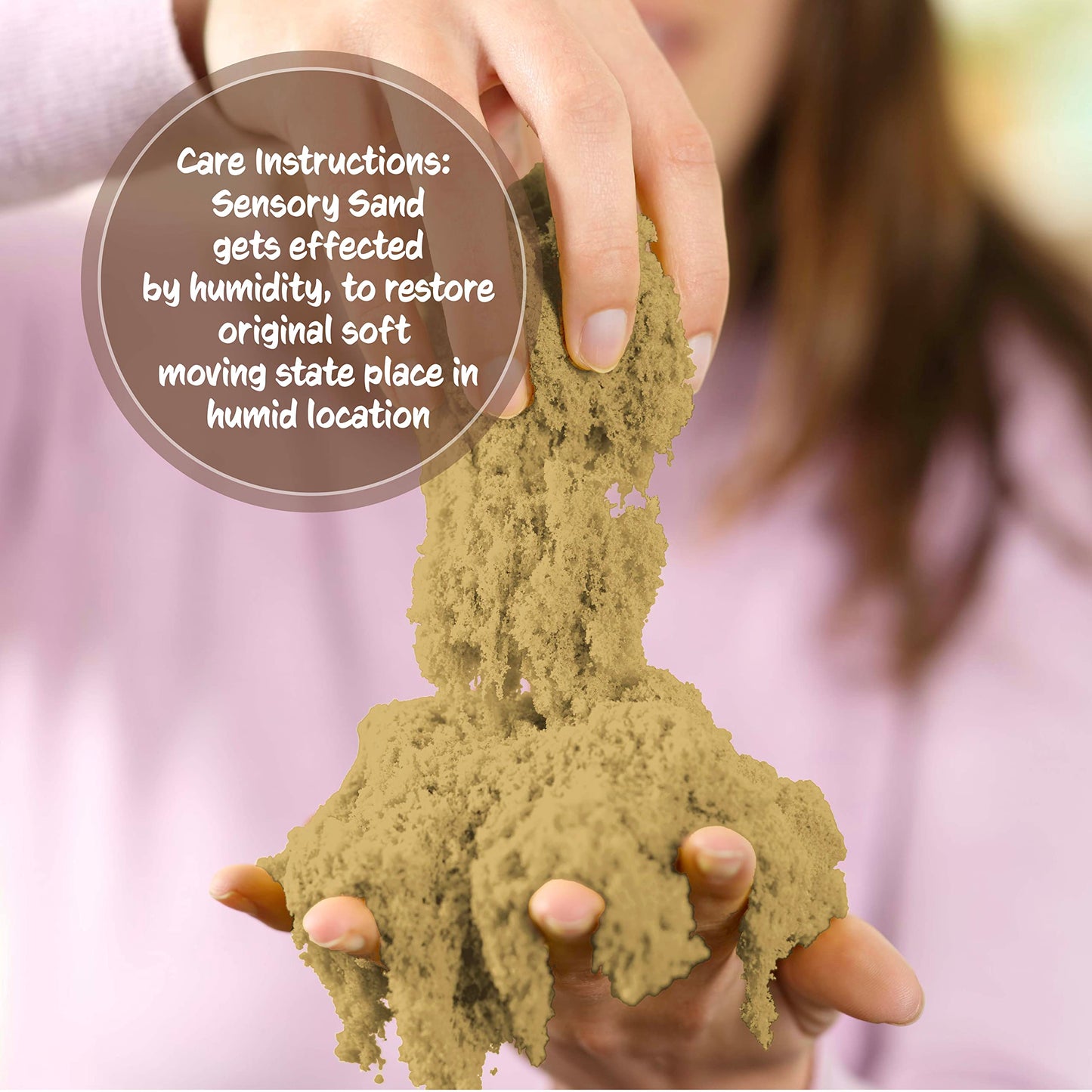 Sensory Sand Bulk 10 Pounds – Beige Moldable Indoor Playsand with Container | Sensory Sand