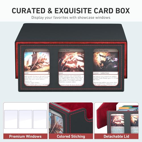 SENVINI 3-Row Trading Card Storage Box – 2400+ MTG Cards Organizer