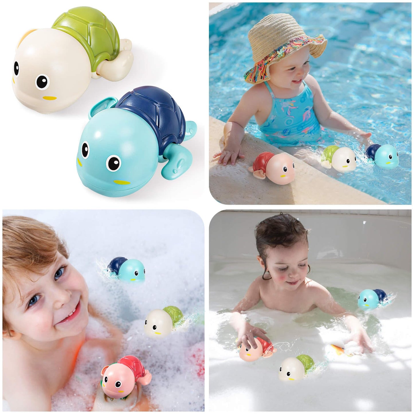SEPHIX Bath Toys 3 Pack – Wind-Up Turtle Bath Toys for Toddlers 1-4