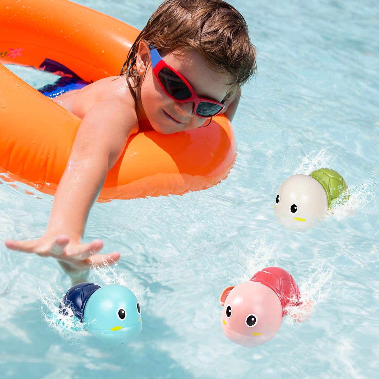SEPHIX Bath Toys 3 Pack – Wind-Up Turtle Bath Toys for Toddlers 1-4