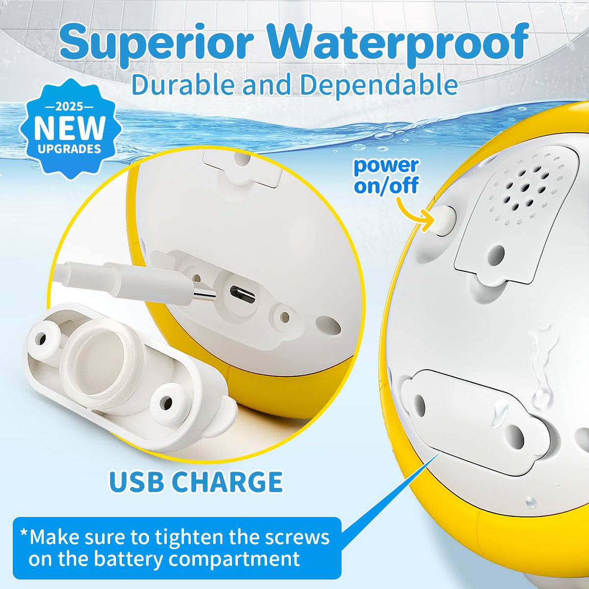 SEPHIX Light-Up Whale Bath Toy Sprinkler for Toddlers 1-3 | Bath & Pool Fun